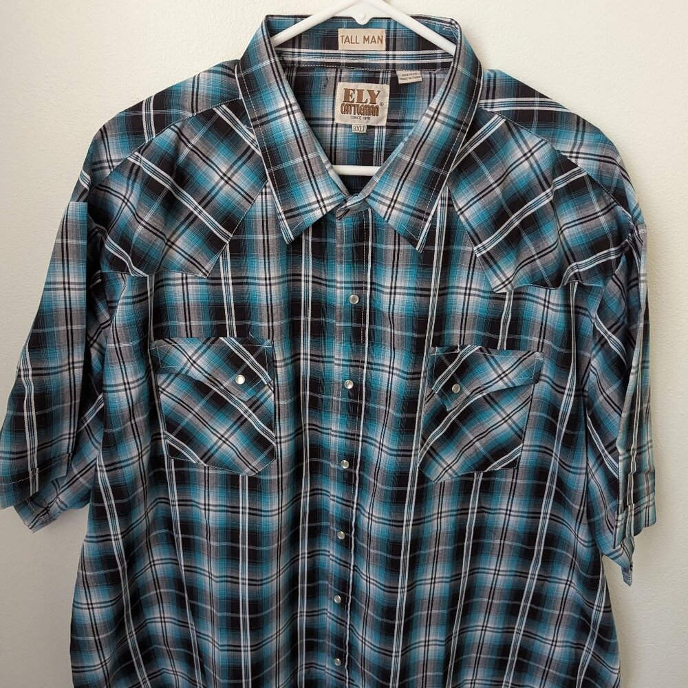 Bundle of 2 Ely Cattleman Tall Man Pearl Snap Western Shirts, 3XL - Picture 2 of 10